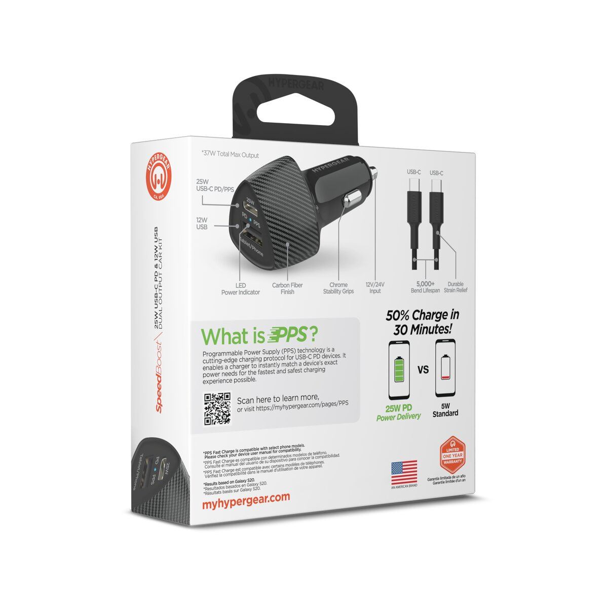 Cargador Para Auto 12W Usb C