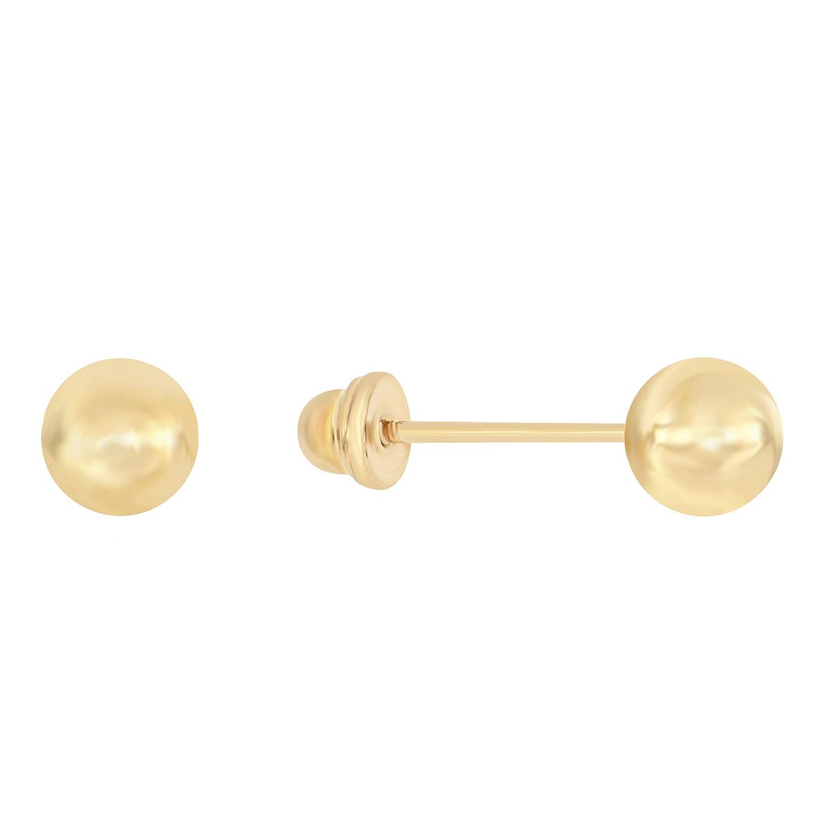 Broqueles HERS Bola 4mm en Oro de 14k