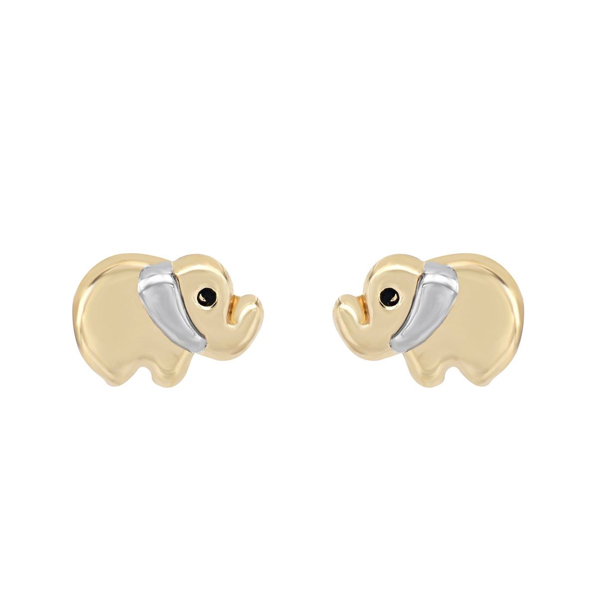 Aretes elefante de oro de 14k