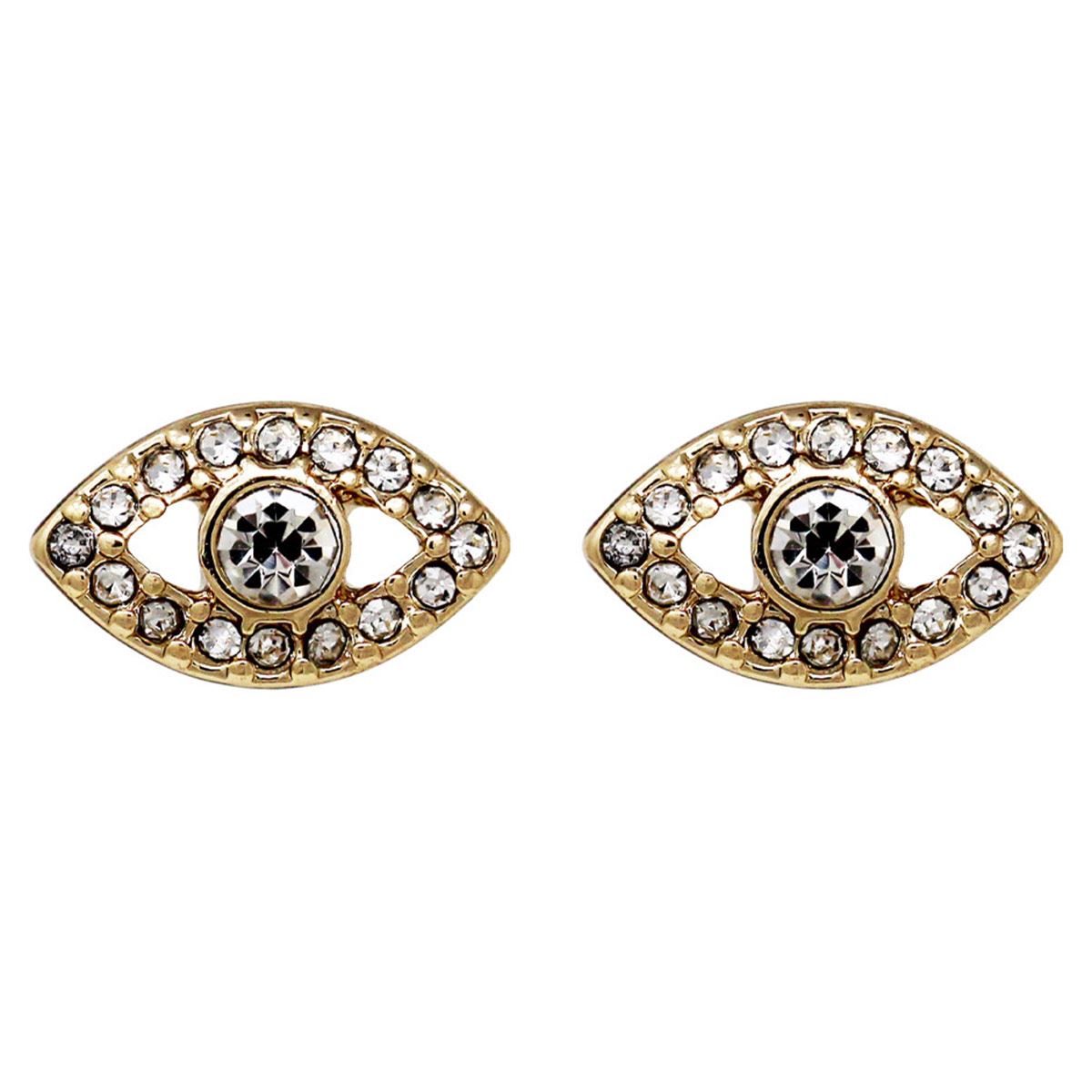 Aretes de Aleación de metales Dorado tipo Botón DKNY