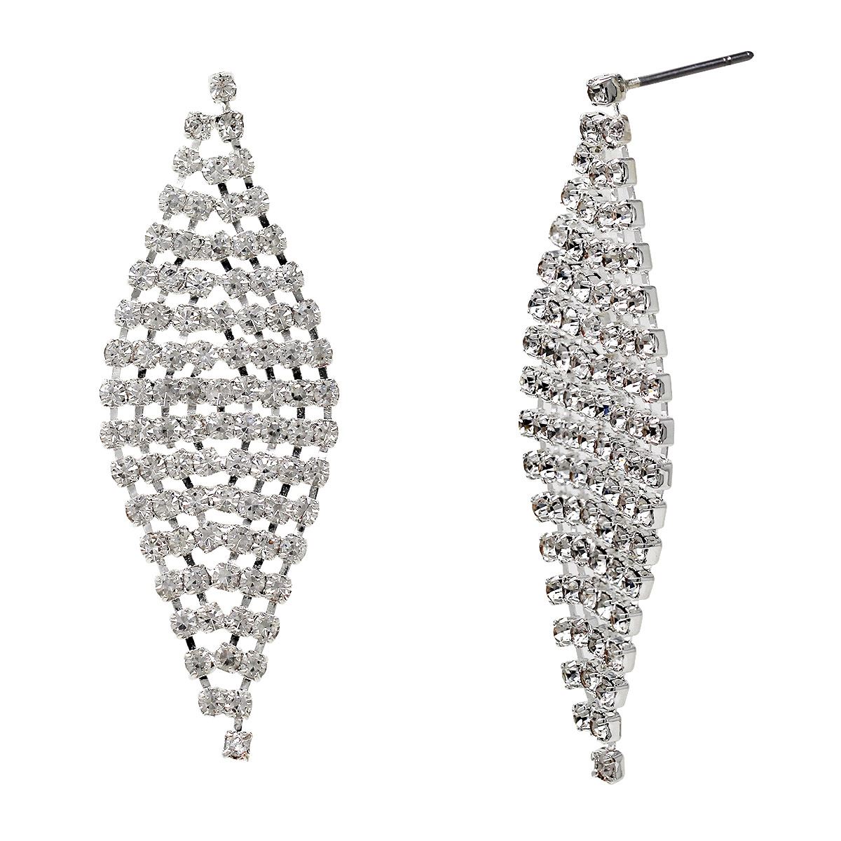 Aretes Color Plata Marca You´Re Invited Tipo Candelabro Con Cristales De Fantasía