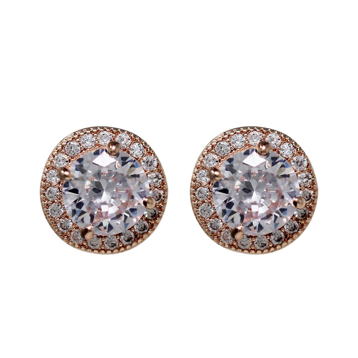 Aretes Oro Rosa Napier Tipo Botón