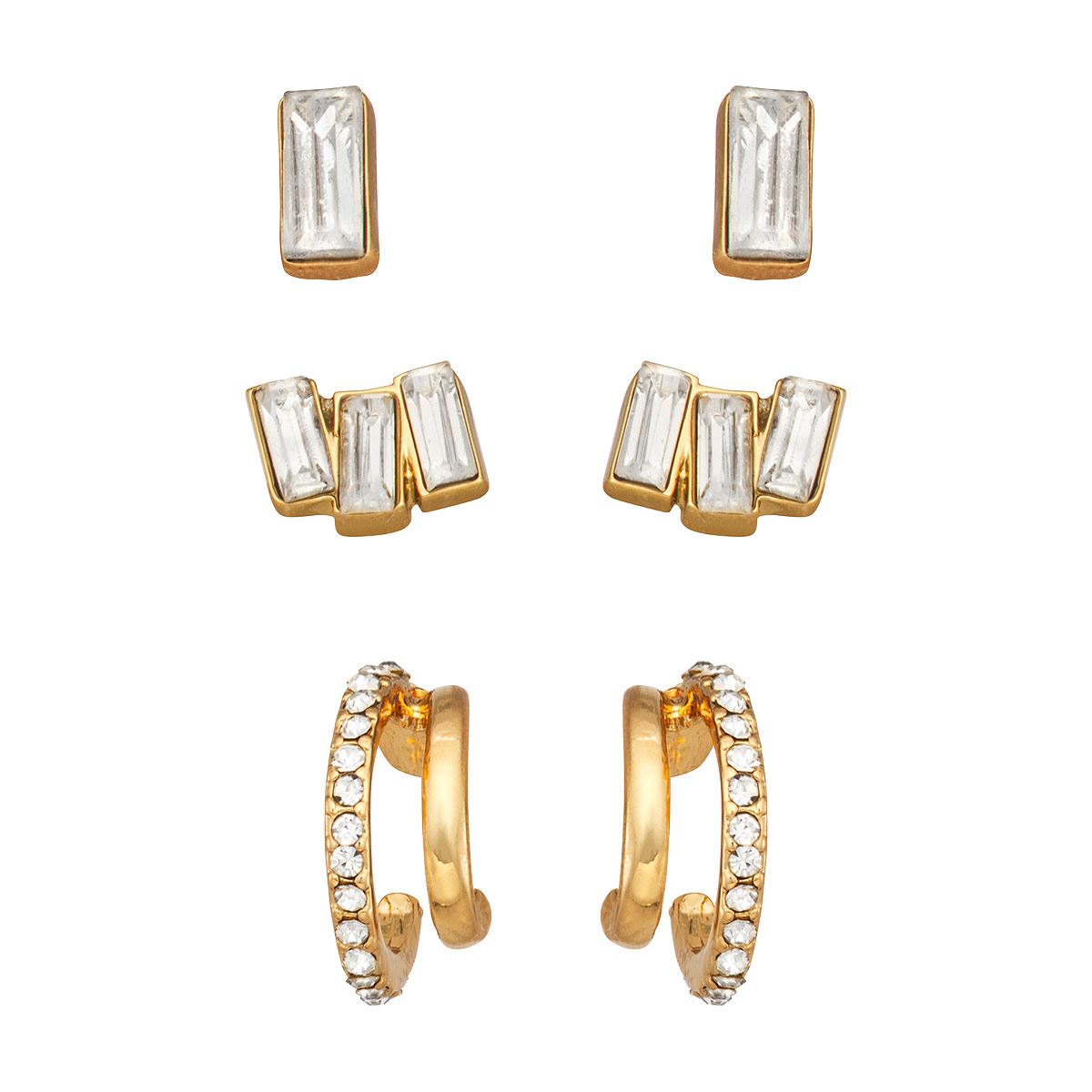 Aretes Tipo Botón con Incrustaciones de Cristal Nine West