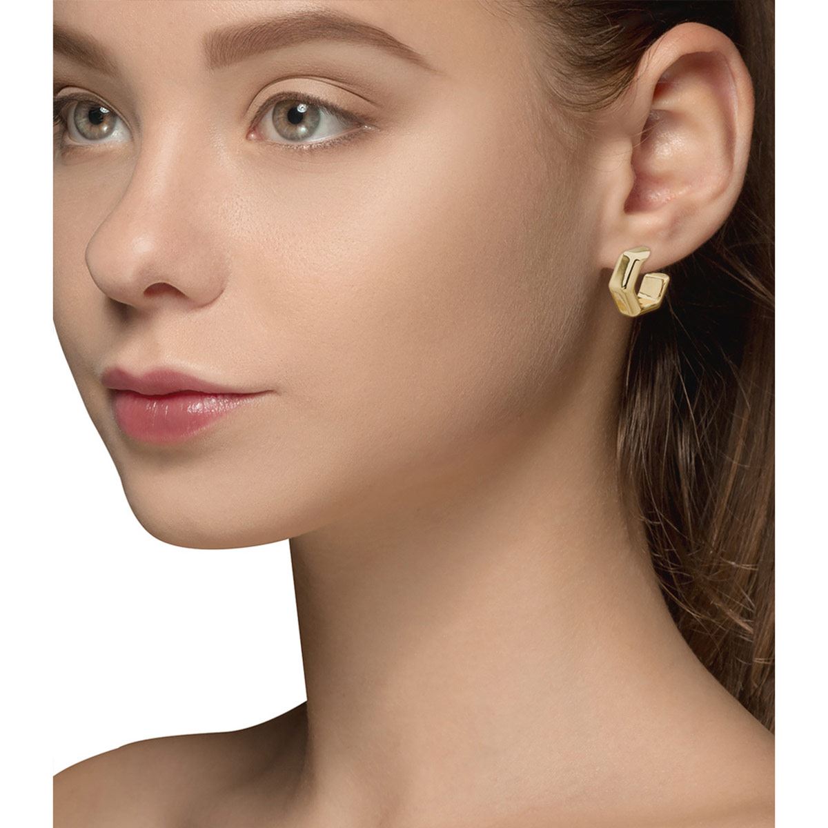 Aretes Tipo Media Luna Forma Geométrica Nine West