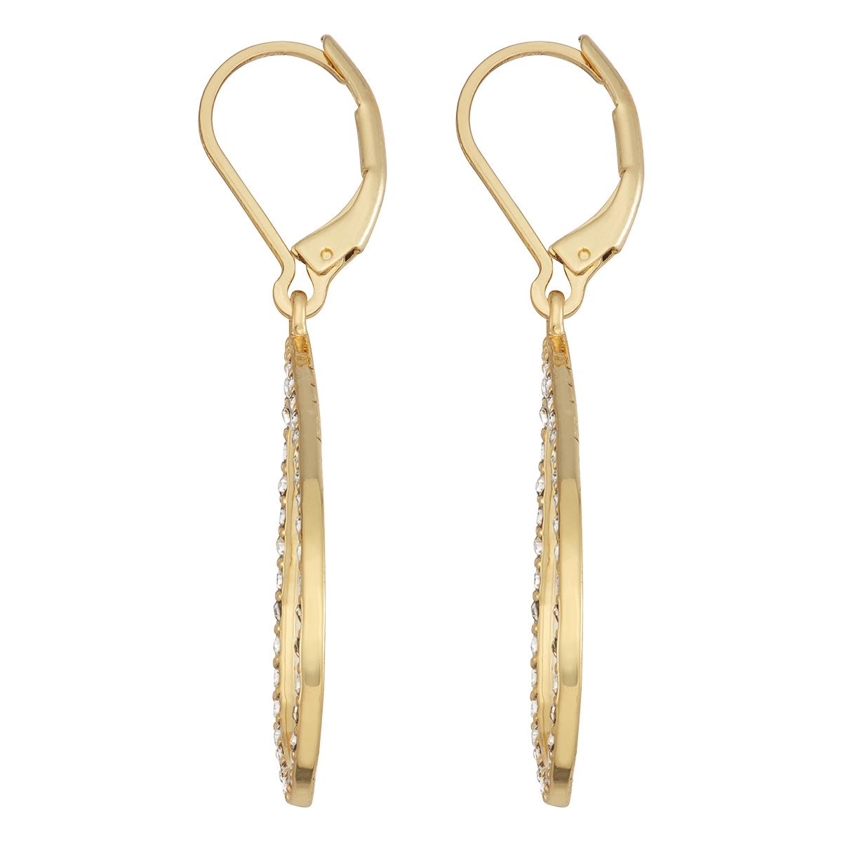 Aretes Colgantes Forma de Gota con Detalle Pavonado en Cristal Napier