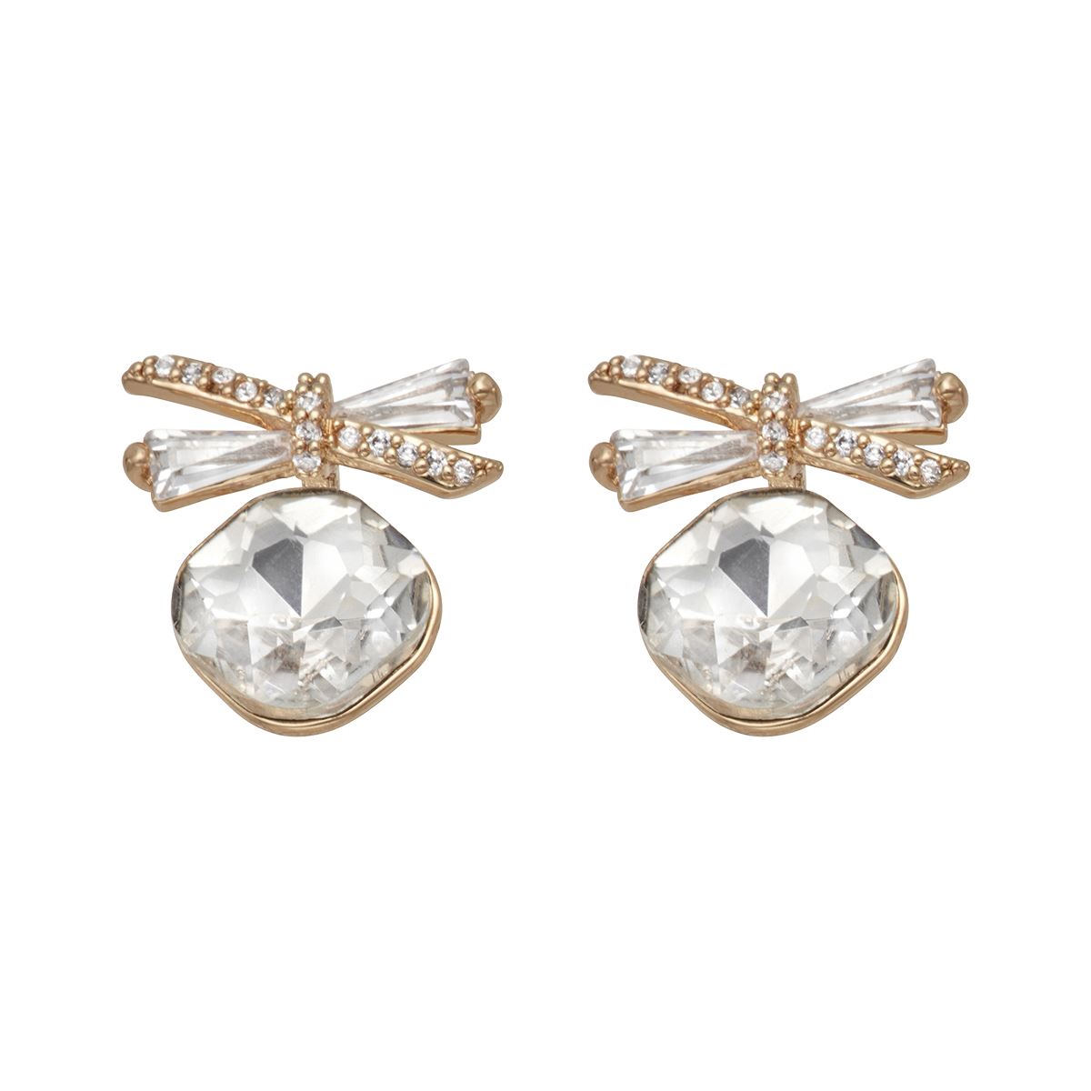 Aretes Tipo Botón con Incrustaciones de Zirconia Cúbica Napier