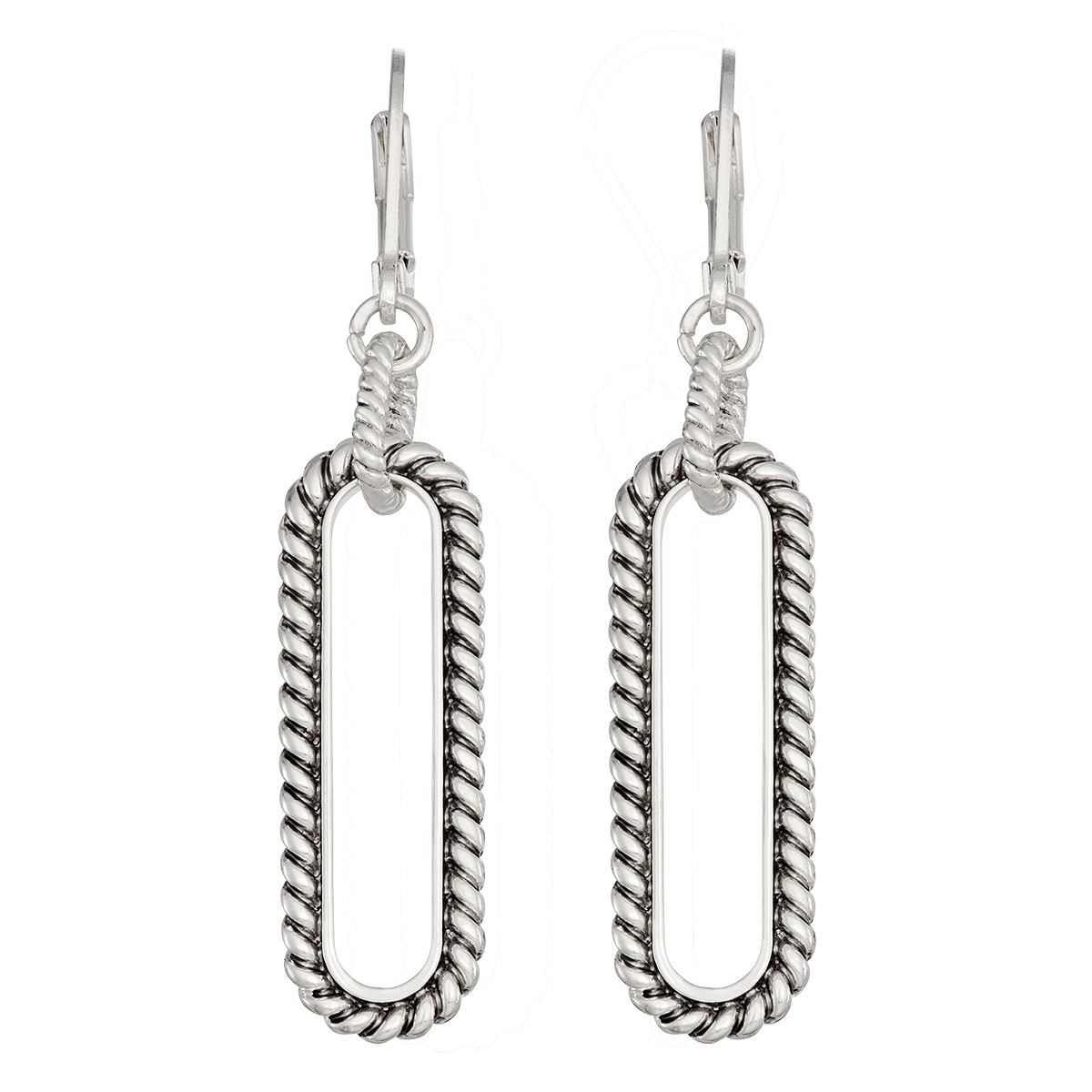 Aretes Colgantes Largos con Textura de Cuerda Napier