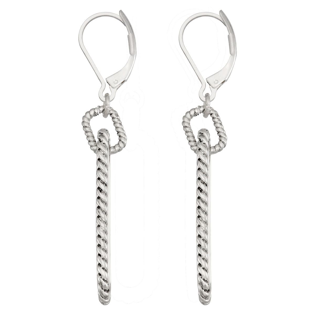 Aretes Colgantes Largos con Textura de Cuerda Napier
