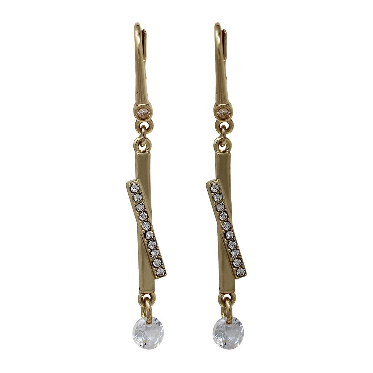 Aretes Silueta Colgante Estructura Detalle Pave DKNY