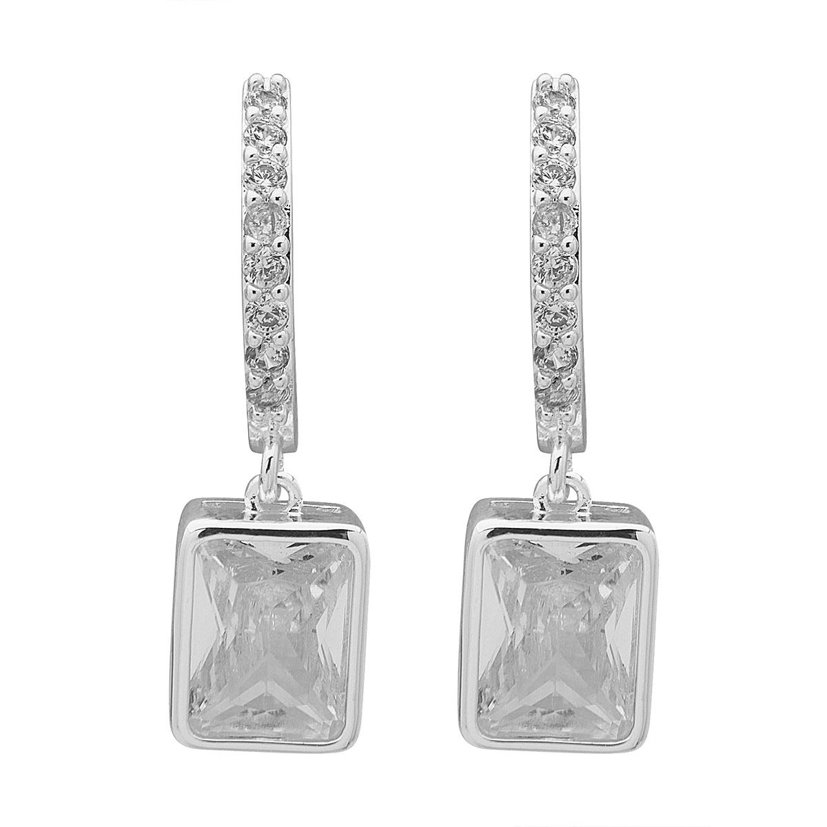 Aretes Tipo Colgante Piedra Cuadrada Anne Klein