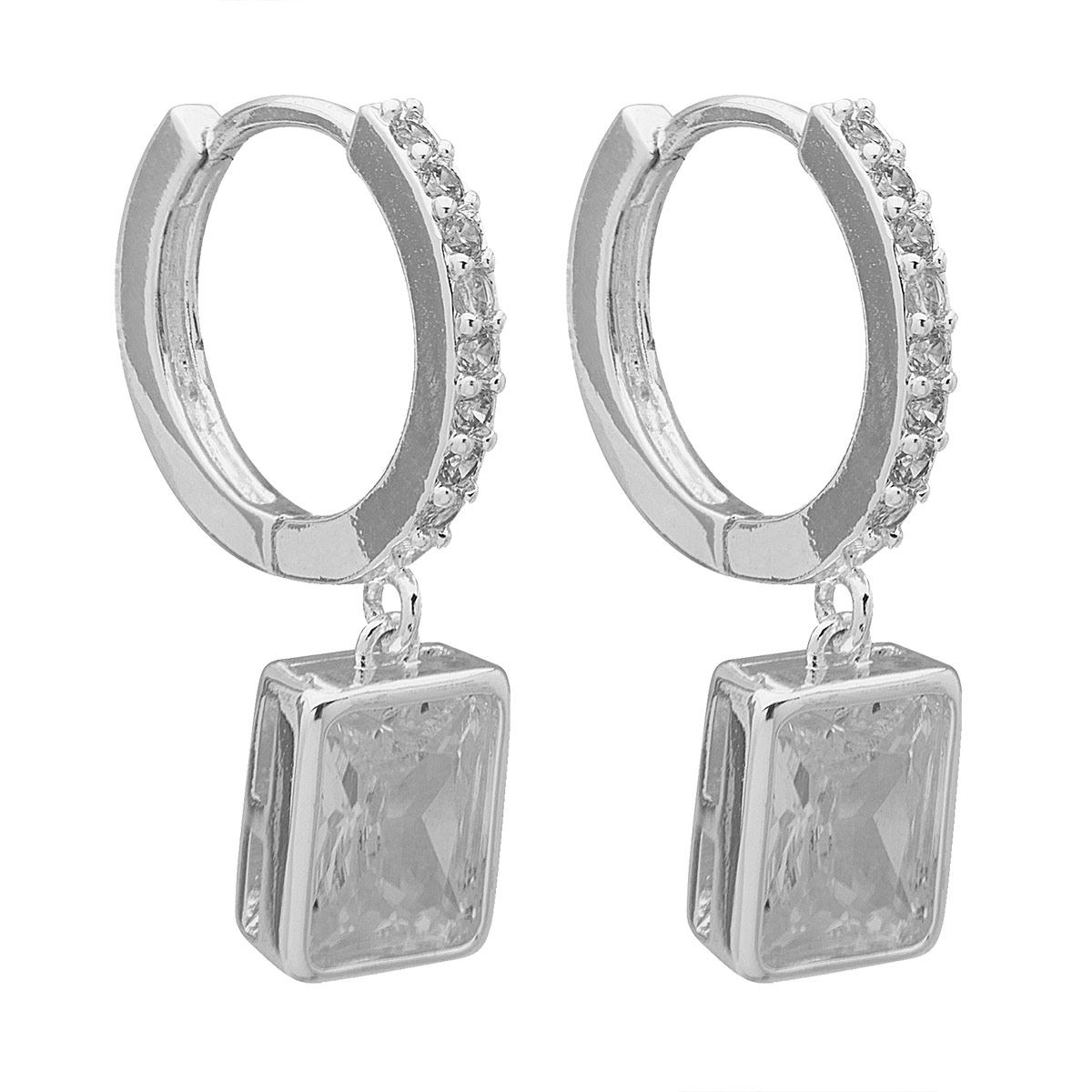 Aretes Tipo Colgante Piedra Cuadrada Anne Klein