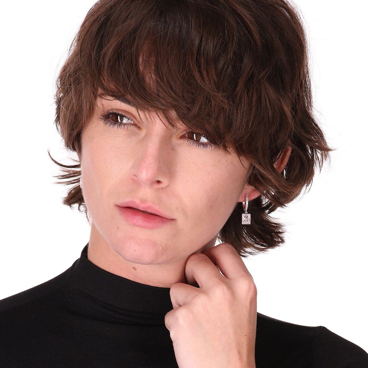 Aretes Tipo Colgante Piedra Cuadrada Anne Klein