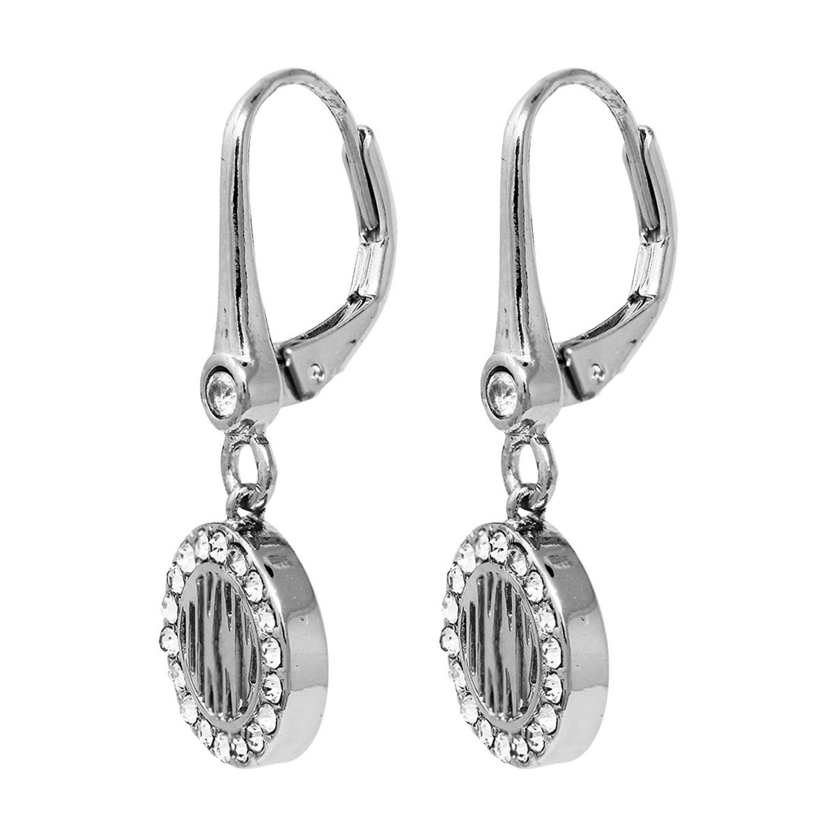 Aretes Colgantes con Logo detalle Pave DKNY