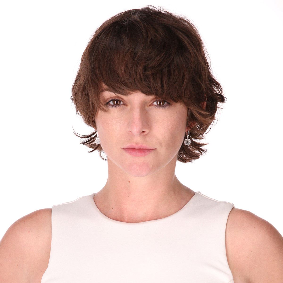 Aretes Colgantes con Logo detalle Pave DKNY