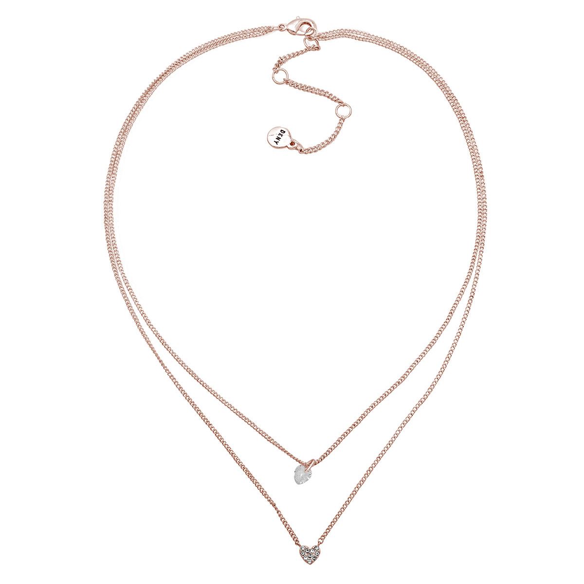Collar Rose Gold Niveles con Colgantes de Cristal DKNY