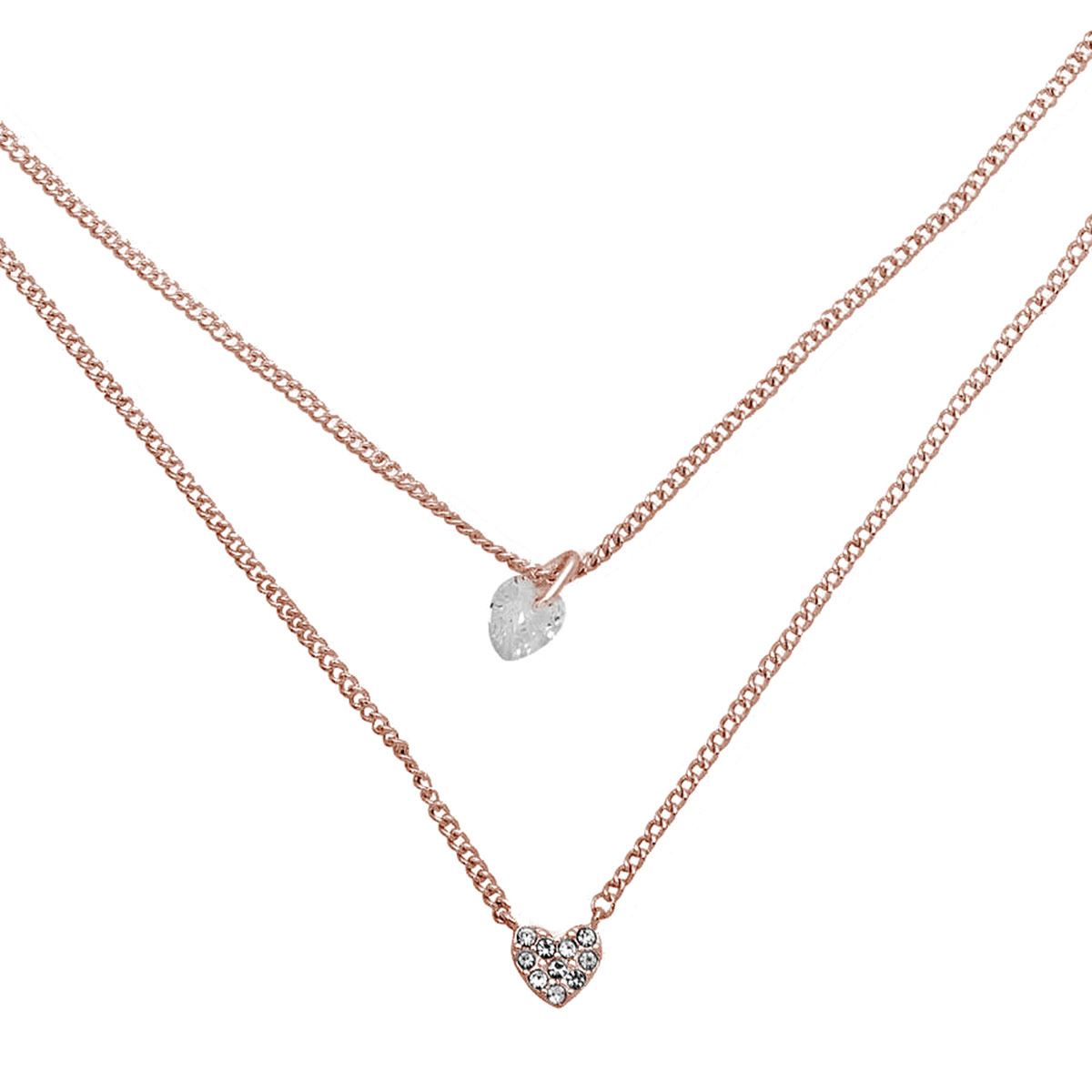 Collar Rose Gold Niveles con Colgantes de Cristal DKNY