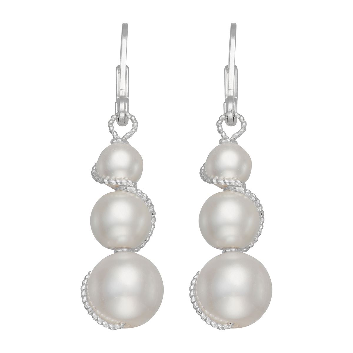 Aretes Colgantes de 3 Perlas Diferentes Tamaños Youre Invited