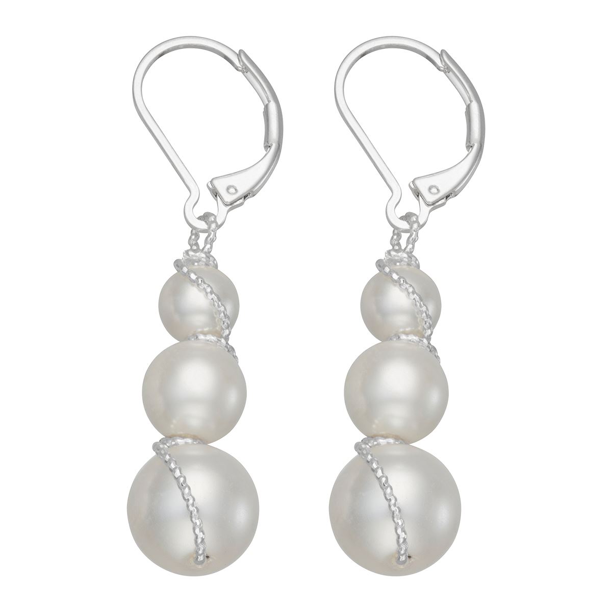 Aretes Colgantes de 3 Perlas Diferentes Tamaños Youre Invited