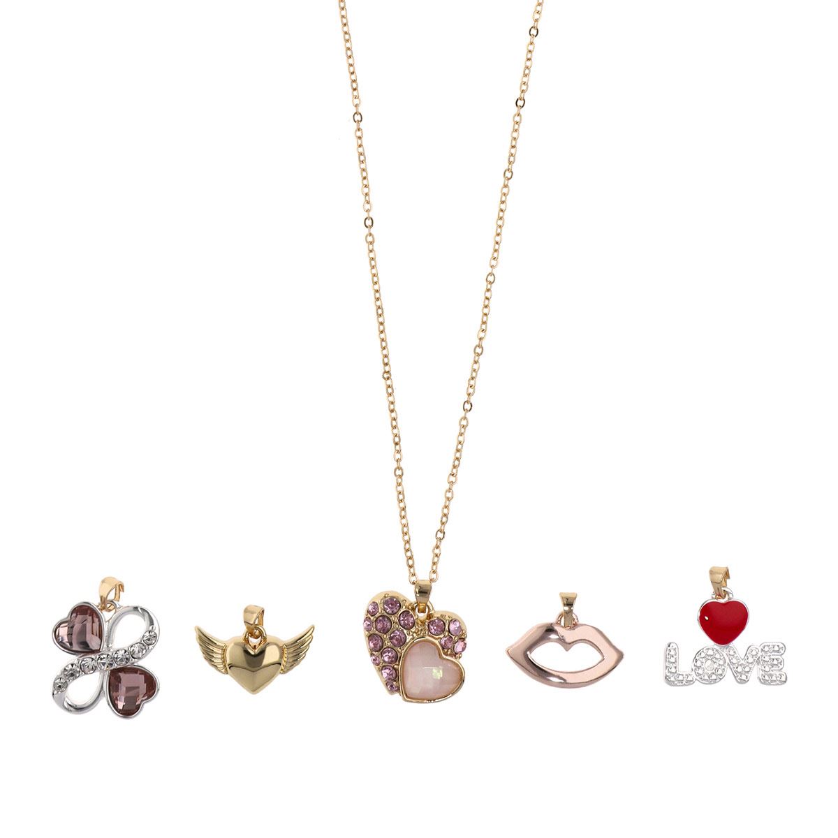 Collar Corto Cadena Sencilla con Charms Siluetas 14 de febrero Napier