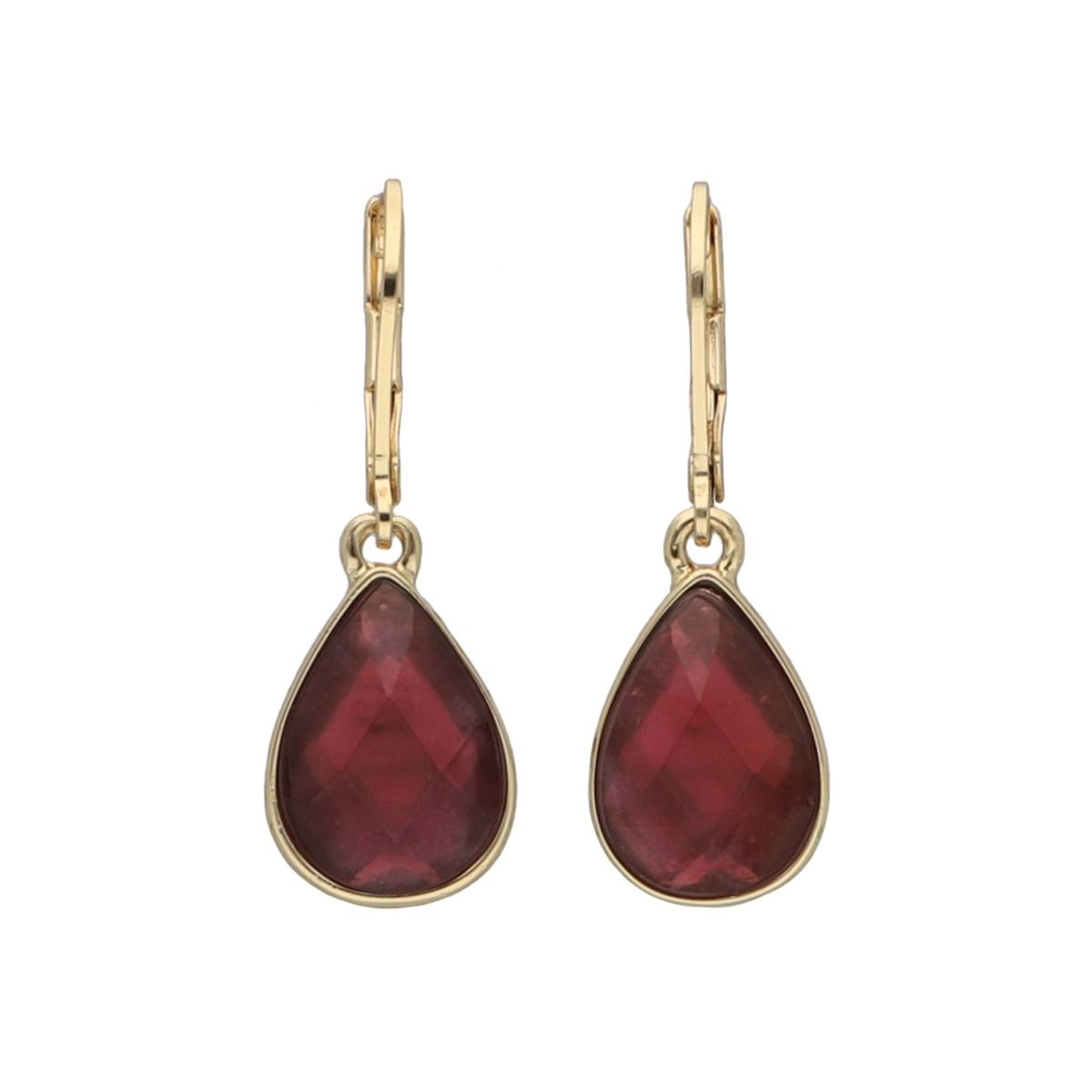 Aretes Colgantes Cortos de Gota con Incrustación Napier