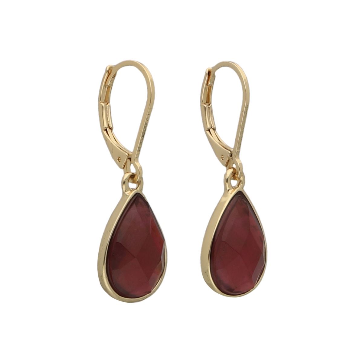 Aretes Colgantes Cortos de Gota con Incrustación Napier