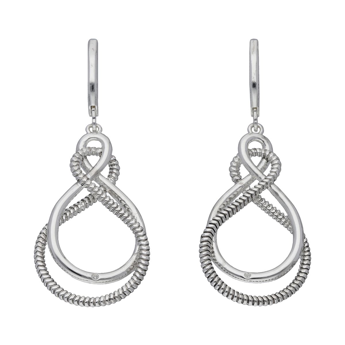 Aretes Colgantes Largos de Infinito Terminado Pulido Napier