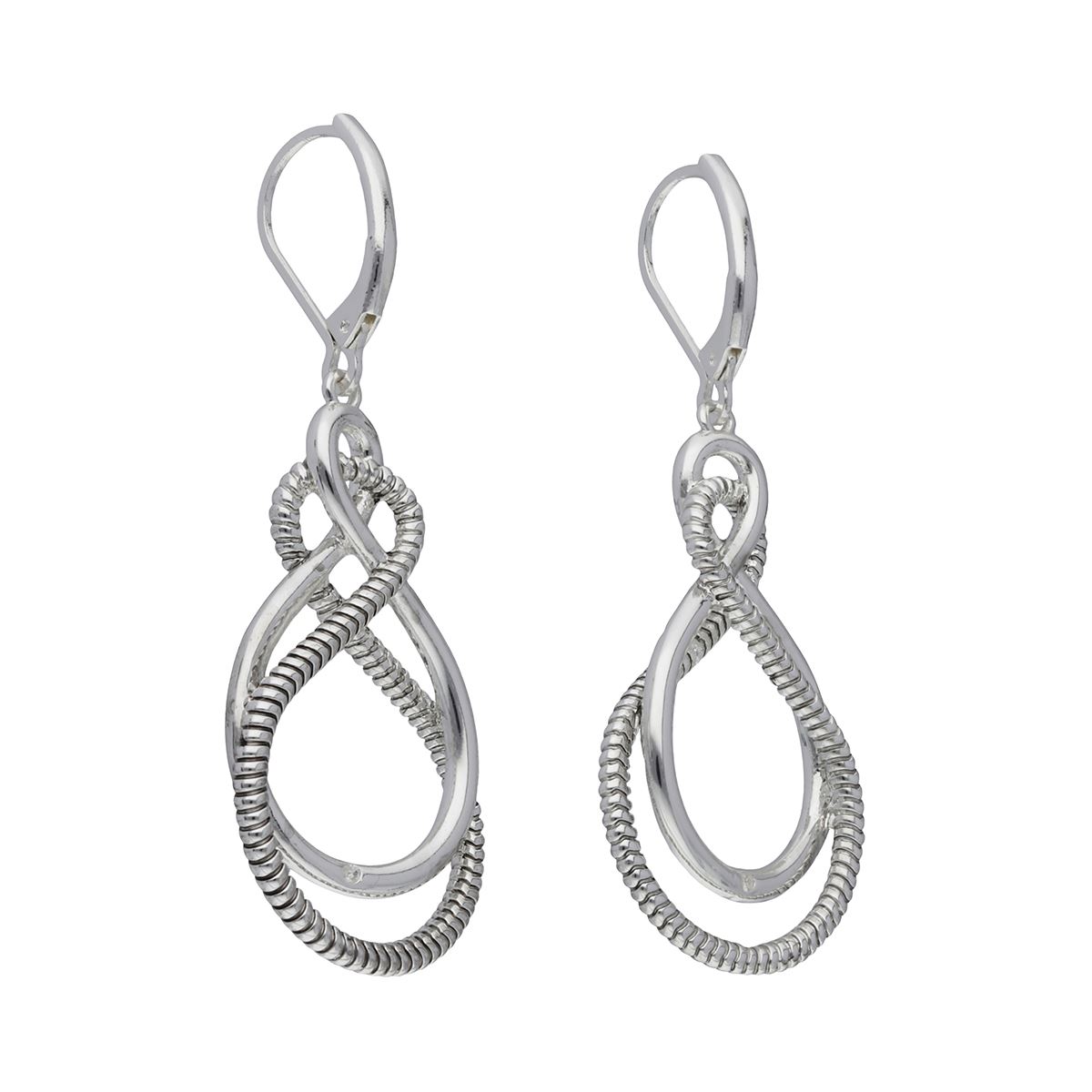 Aretes Colgantes Largos de Infinito Terminado Pulido Napier