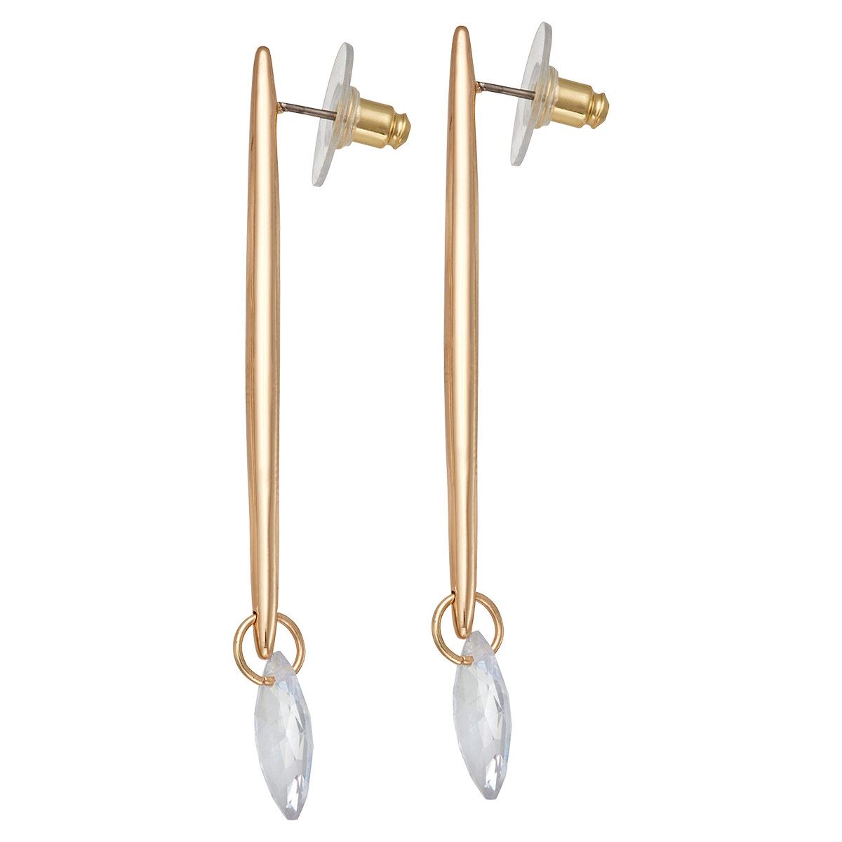Aretes Largos con Detalles de Cristal Corte Marquesa Nine West