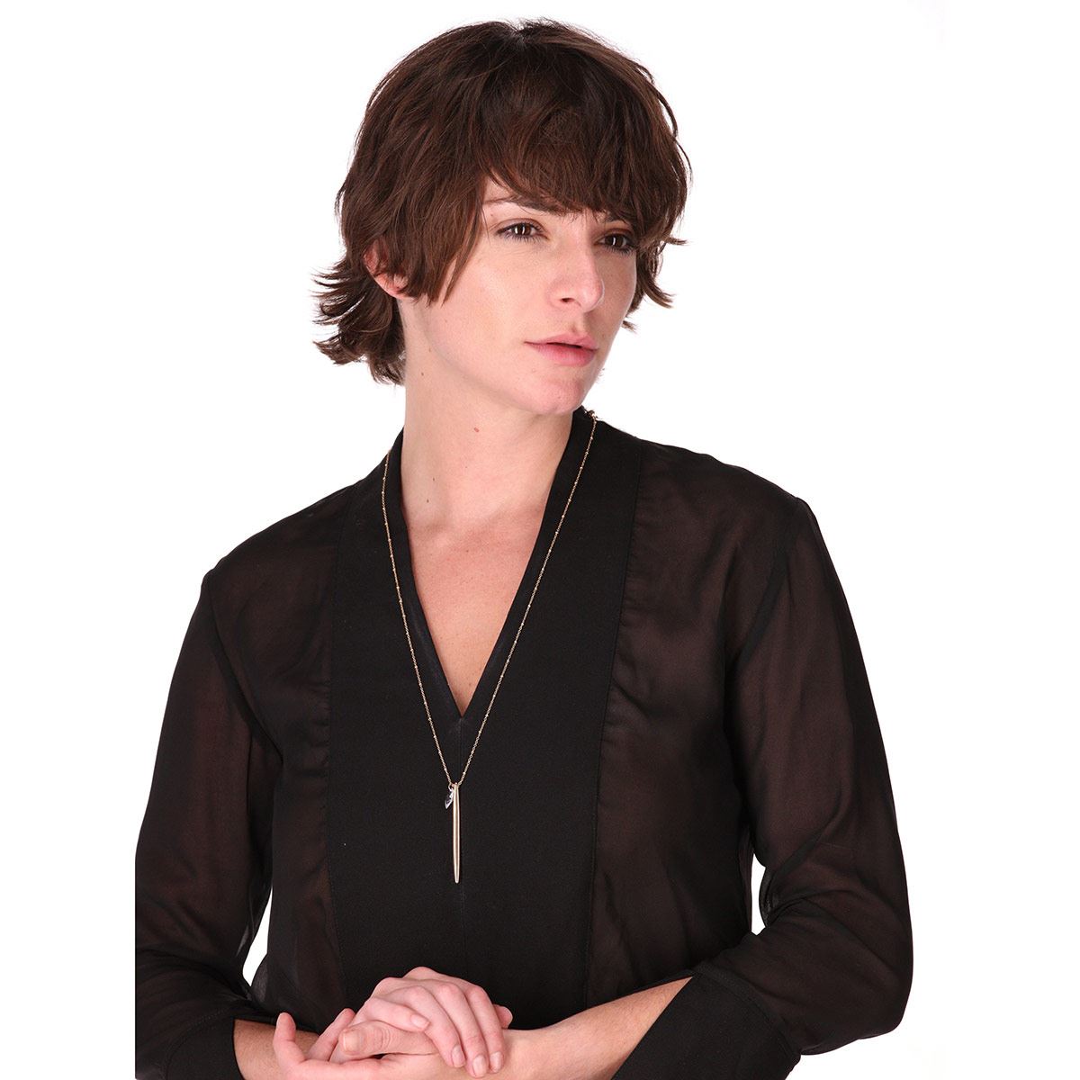 Collar Largo con Dije Minimalista Terminado Brillante Nine West