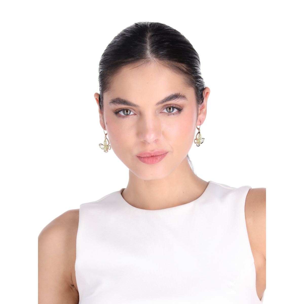 Aretes Colgantes de Mariposa con Incrustaciones de Cristal Anne Klein