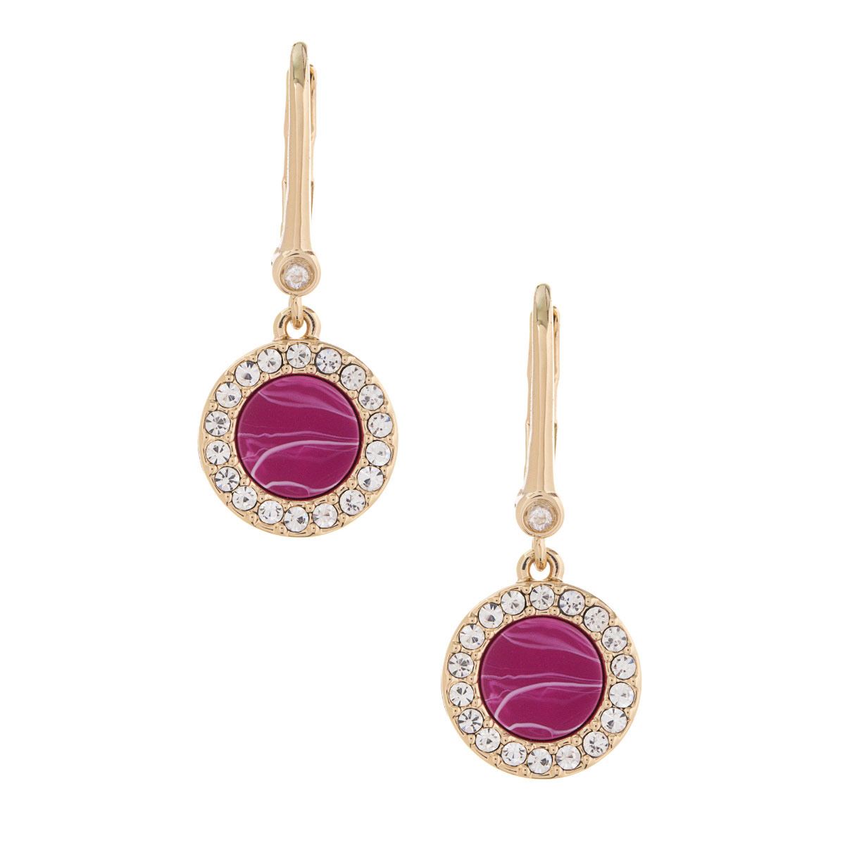 Aretes Colgantes Detalles de Resina Rosa DKNY