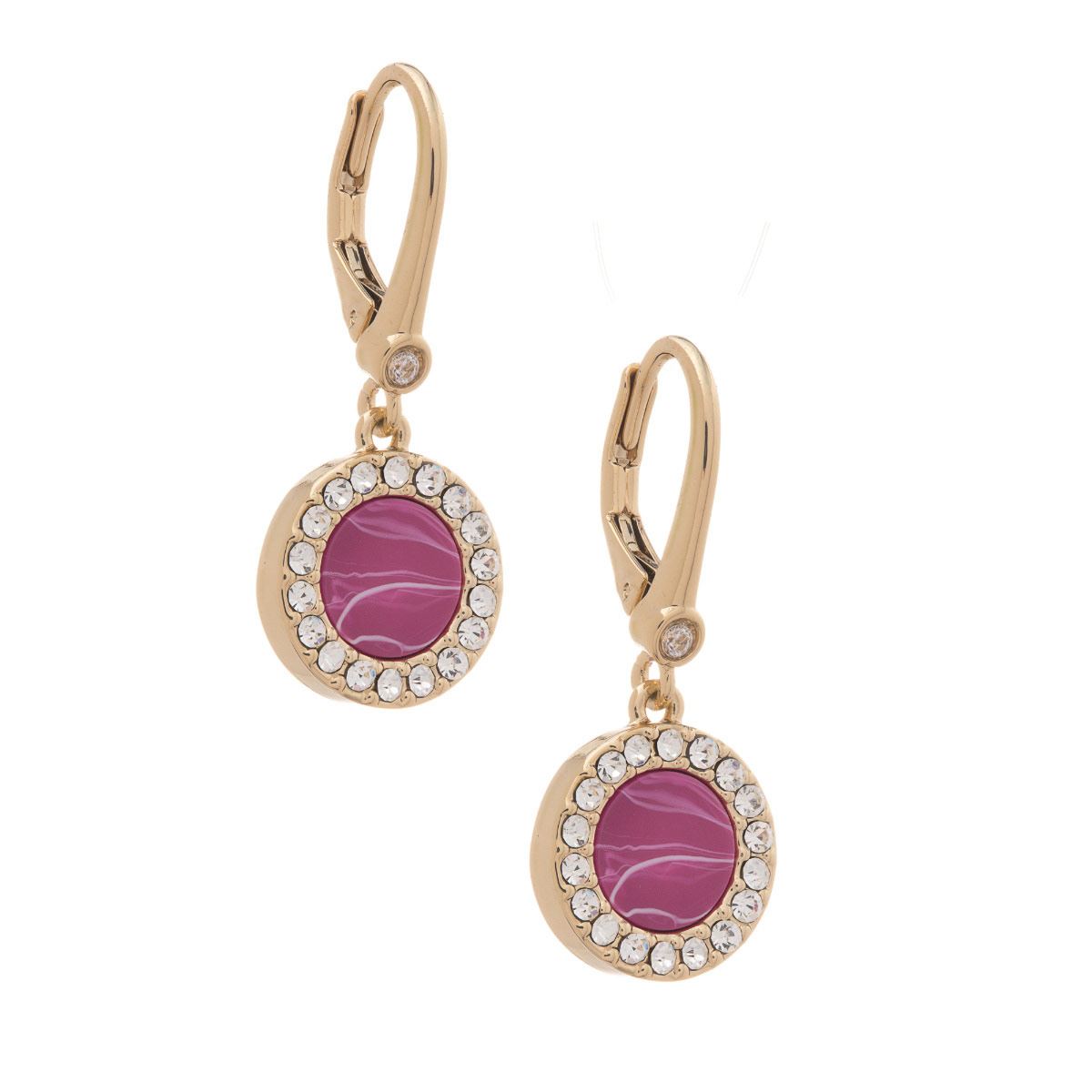 Aretes Colgantes Detalles de Resina Rosa DKNY