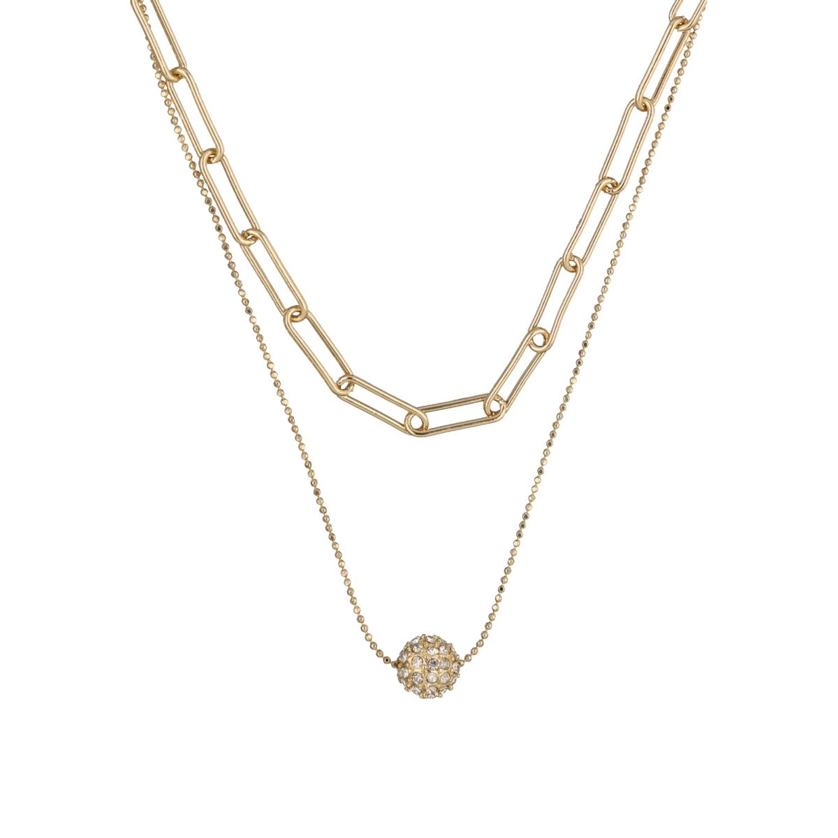 Collar Niveles Tipo Cadena con Incrustaciones de Cristal Nine West