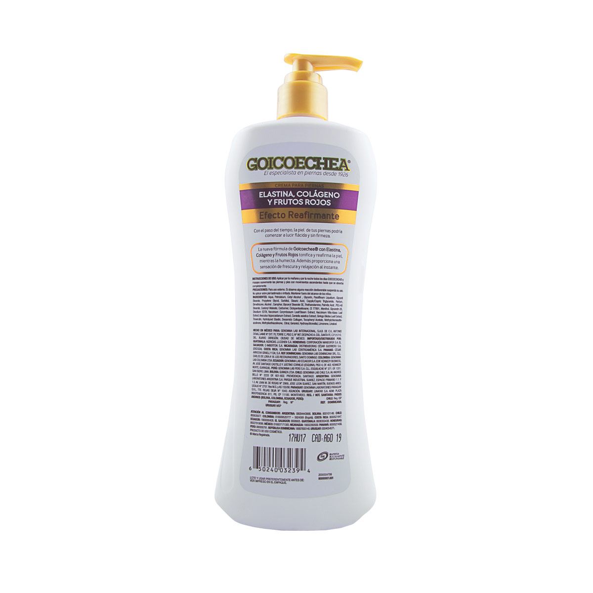 Goicoechea Crema Elastina, Colágeno y Frutos Rojos Efecto Reafirmante 400 ml