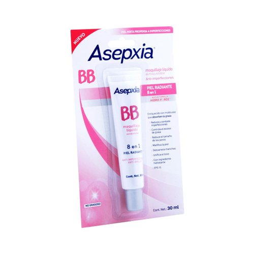 Maquillaje BB Líquido E/12 Autoajustable 30 G Asepxia