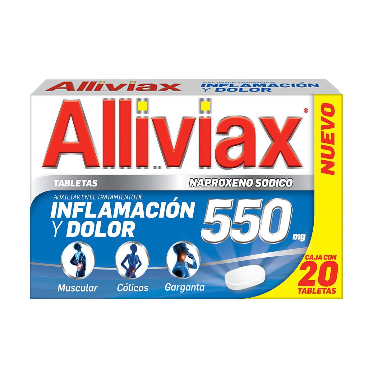 Alliviax 20 tabletas 550 mg