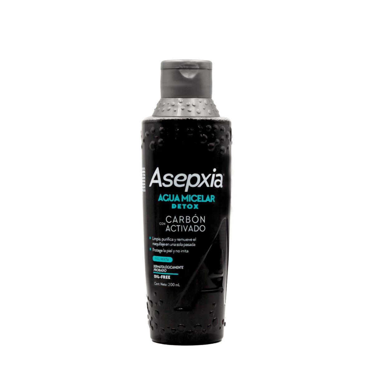 Agua micelar carbón asepxia  200 ml e12