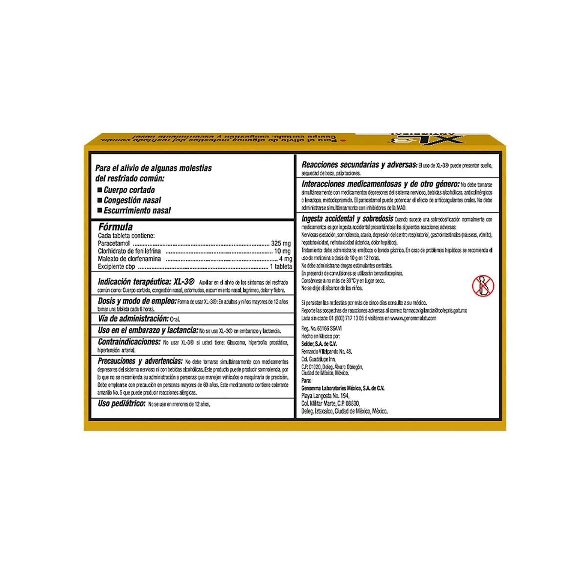 XL3 Antigripal 10 tab/ 10 pza