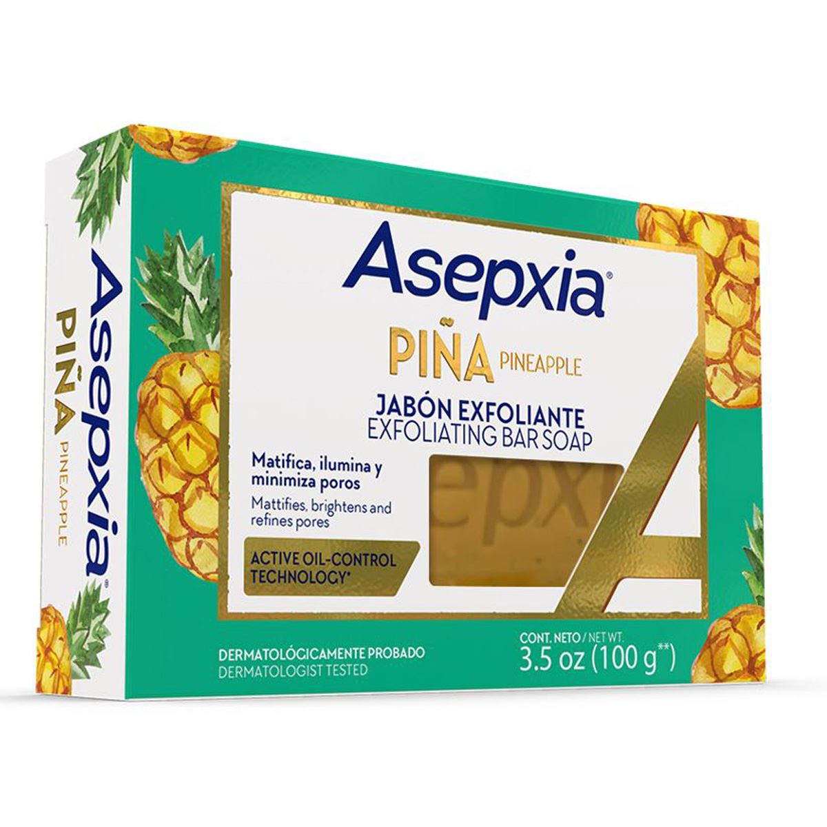 Jabón facial exfoliante piña en barra 100g E20 Asepxia