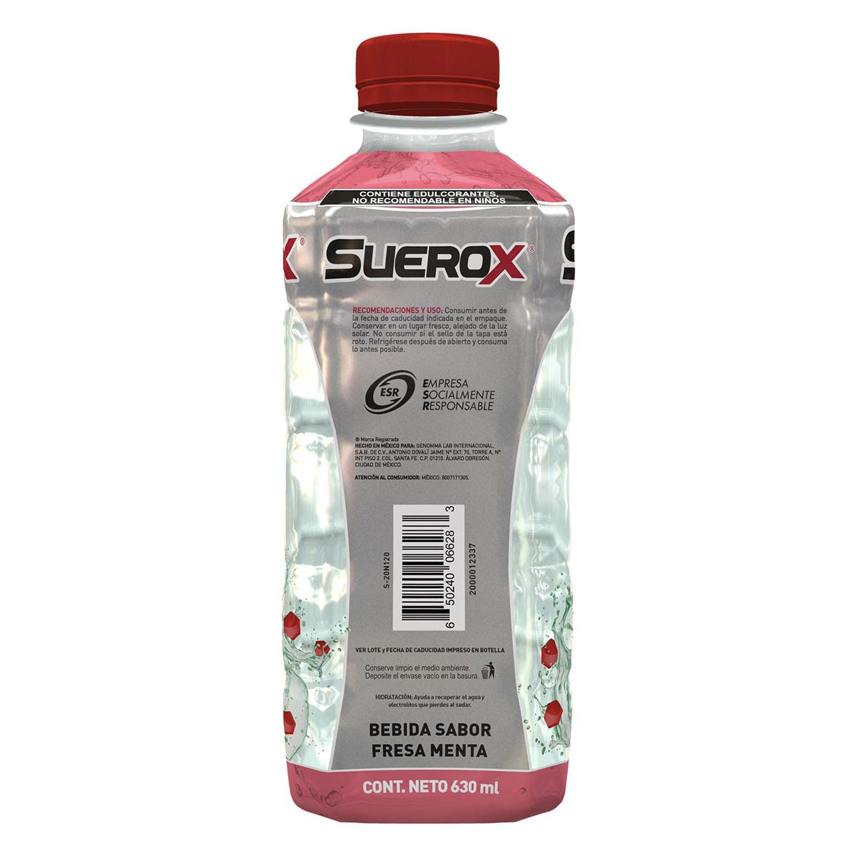 Suerox Adulto 8iones Fresa Menta 630 ml