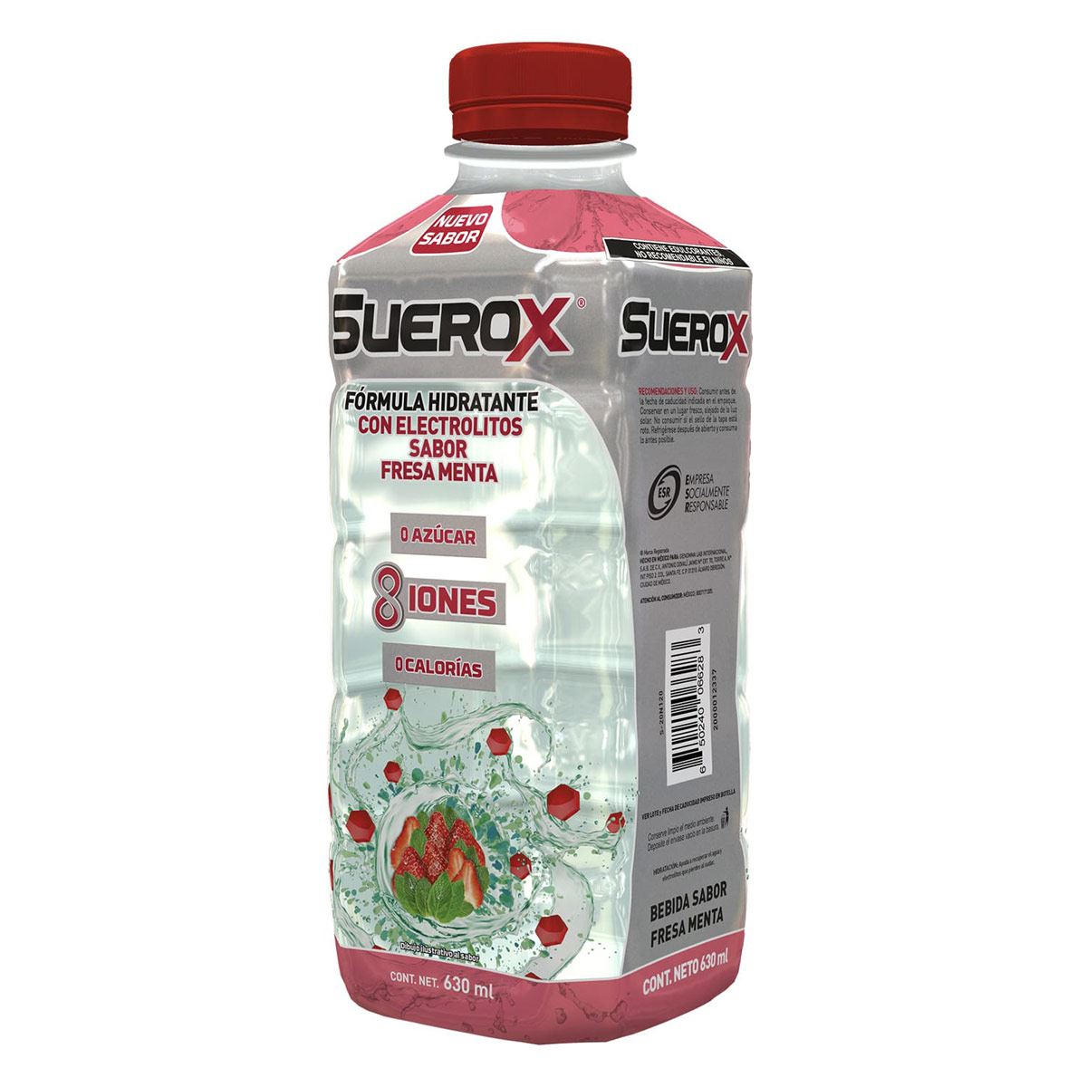 Suerox Adulto 8iones Fresa Menta 630 ml