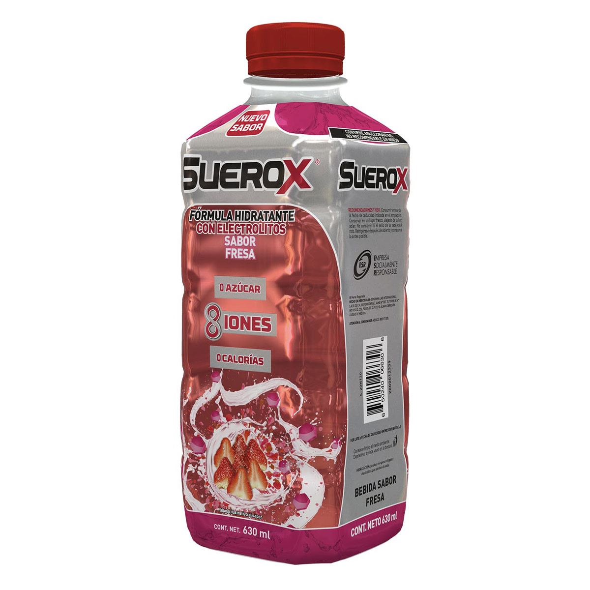 Suerox Adulto 8iones Fresa 630 ml