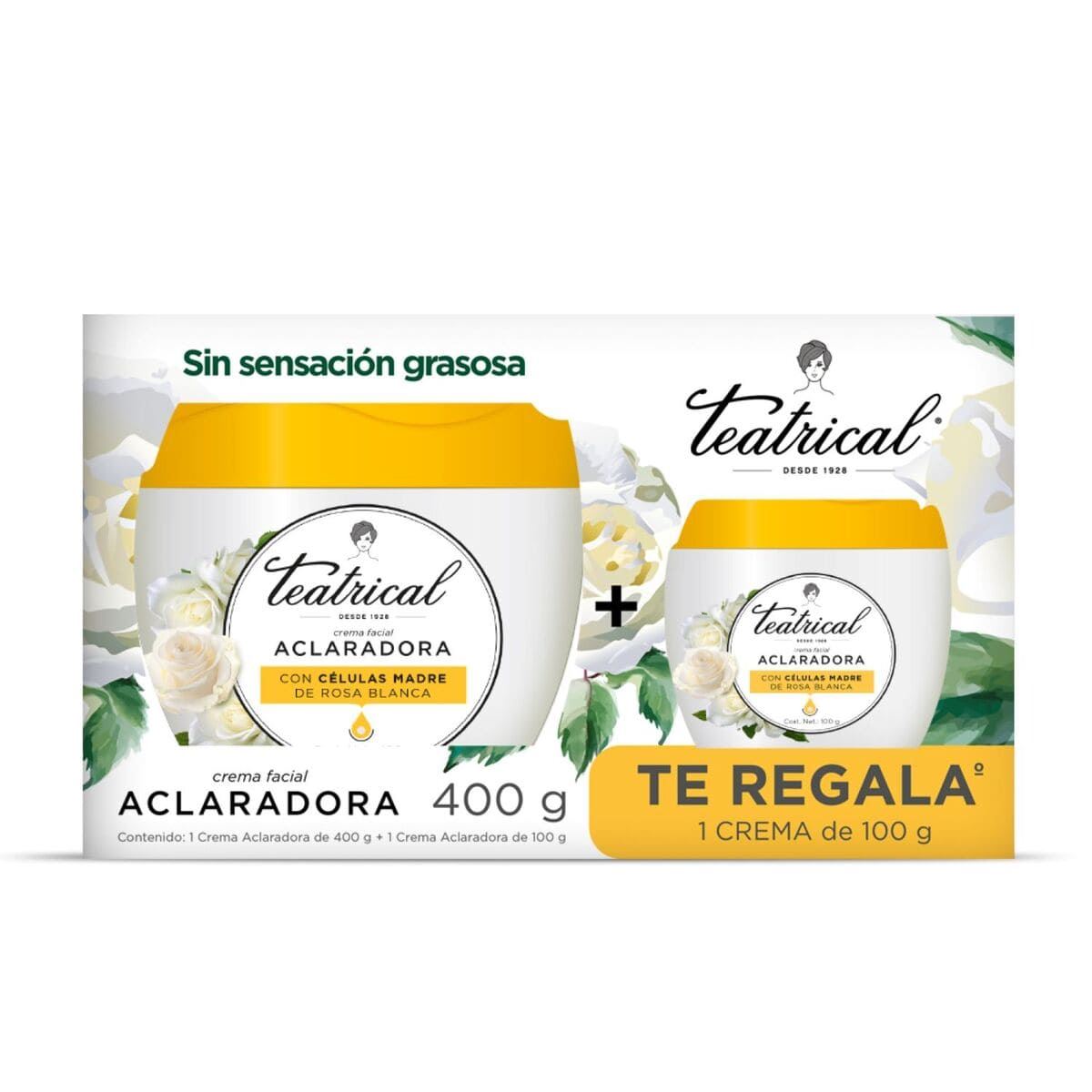 Crema Facial Aclaradora 2 Pack 400gr + 100gr Teatrical