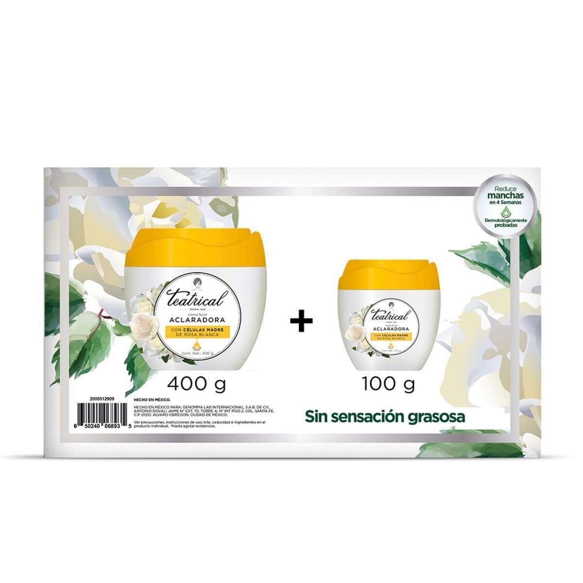 Crema Facial Aclaradora 2 Pack 400gr + 100gr Teatrical