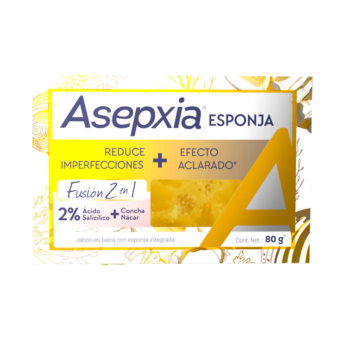 Asepxia jabon esponja 80g
