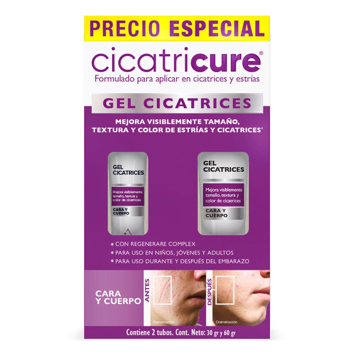Pack Cicatirure 2pzs cicatricure gel 60g + gel 30g