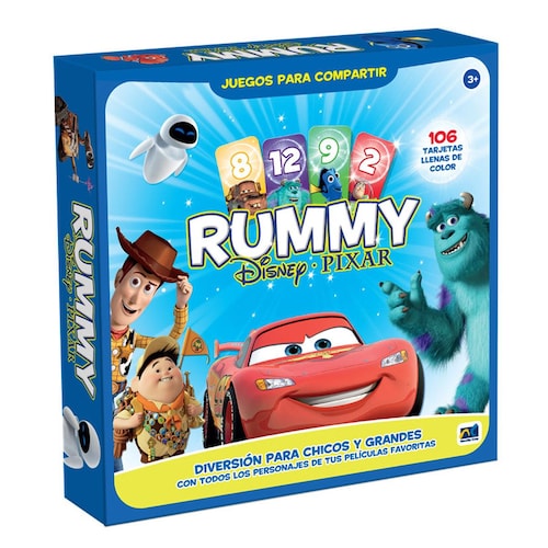 Juego de Mesa Rummy En Caja De Carton Disney Pixar