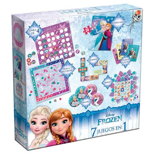 Set Multi-Juegos 7 En 1 Frozen&#44; Caja Cartón