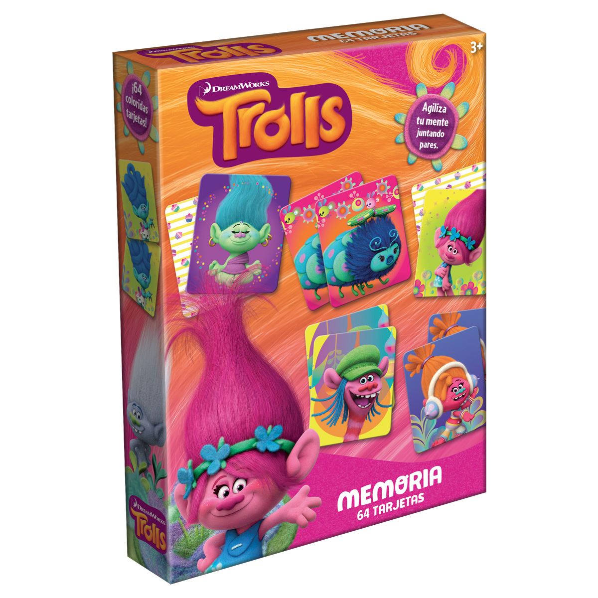 Memoria Grande Trolls, 64 Tarjetas, Caja Carton