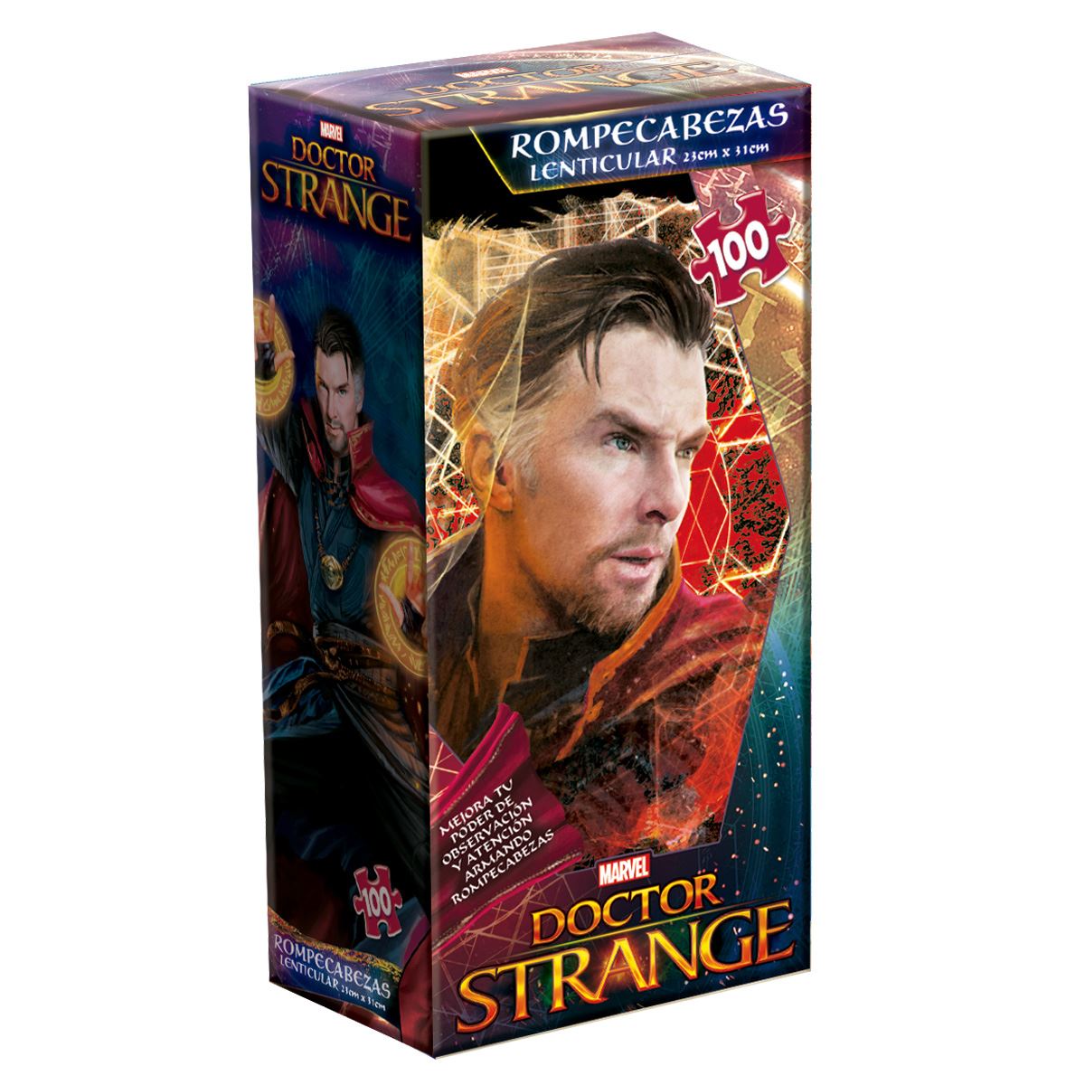 Rompecabezas Lenticular Dr Strange, 100 Piezas, Caja Carton